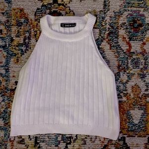 Crop White Tank